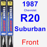 Front Wiper Blade Pack for 1987 Chevrolet R20 Suburban - Vision Saver