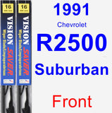 Front Wiper Blade Pack for 1991 Chevrolet R2500 Suburban - Vision Saver