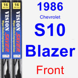 Front Wiper Blade Pack for 1986 Chevrolet S10 Blazer - Vision Saver