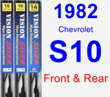 Front & Rear Wiper Blade Pack for 1982 Chevrolet S10 - Vision Saver