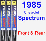 Front & Rear Wiper Blade Pack for 1985 Chevrolet Spectrum - Vision Saver
