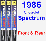 Front & Rear Wiper Blade Pack for 1986 Chevrolet Spectrum - Vision Saver