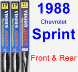 Front & Rear Wiper Blade Pack for 1988 Chevrolet Sprint - Vision Saver