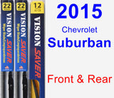 Front & Rear Wiper Blade Pack for 2015 Chevrolet Suburban - Vision Saver