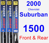 Front & Rear Wiper Blade Pack for 2000 Chevrolet Suburban 1500 - Vision Saver