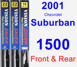 Front & Rear Wiper Blade Pack for 2001 Chevrolet Suburban 1500 - Vision Saver