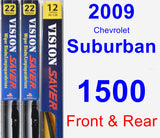 Front & Rear Wiper Blade Pack for 2009 Chevrolet Suburban 1500 - Vision Saver