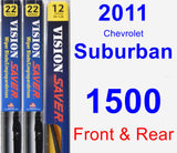 Front & Rear Wiper Blade Pack for 2011 Chevrolet Suburban 1500 - Vision Saver
