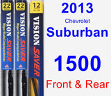 Front & Rear Wiper Blade Pack for 2013 Chevrolet Suburban 1500 - Vision Saver