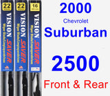 Front & Rear Wiper Blade Pack for 2000 Chevrolet Suburban 2500 - Vision Saver