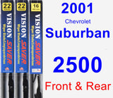 Front & Rear Wiper Blade Pack for 2001 Chevrolet Suburban 2500 - Vision Saver