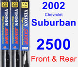 Front & Rear Wiper Blade Pack for 2002 Chevrolet Suburban 2500 - Vision Saver