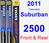 Front & Rear Wiper Blade Pack for 2011 Chevrolet Suburban 2500 - Vision Saver