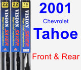 Front & Rear Wiper Blade Pack for 2001 Chevrolet Tahoe - Vision Saver