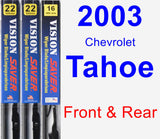 Front & Rear Wiper Blade Pack for 2003 Chevrolet Tahoe - Vision Saver