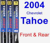 Front & Rear Wiper Blade Pack for 2004 Chevrolet Tahoe - Vision Saver
