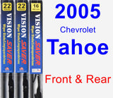Front & Rear Wiper Blade Pack for 2005 Chevrolet Tahoe - Vision Saver