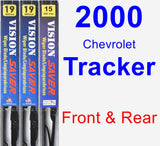 Front & Rear Wiper Blade Pack for 2000 Chevrolet Tracker - Vision Saver