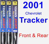 Front & Rear Wiper Blade Pack for 2001 Chevrolet Tracker - Vision Saver