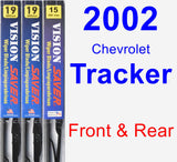 Front & Rear Wiper Blade Pack for 2002 Chevrolet Tracker - Vision Saver
