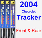 Front & Rear Wiper Blade Pack for 2004 Chevrolet Tracker - Vision Saver