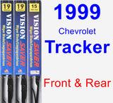 Front & Rear Wiper Blade Pack for 1999 Chevrolet Tracker - Vision Saver