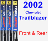 Front & Rear Wiper Blade Pack for 2002 Chevrolet Trailblazer - Vision Saver