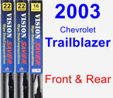 Front & Rear Wiper Blade Pack for 2003 Chevrolet Trailblazer - Vision Saver