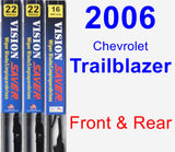 Front & Rear Wiper Blade Pack for 2006 Chevrolet Trailblazer - Vision Saver