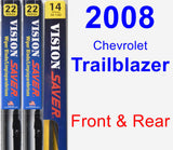 Front & Rear Wiper Blade Pack for 2008 Chevrolet Trailblazer - Vision Saver