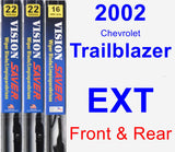 Front & Rear Wiper Blade Pack for 2002 Chevrolet Trailblazer EXT - Vision Saver
