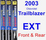 Front & Rear Wiper Blade Pack for 2003 Chevrolet Trailblazer EXT - Vision Saver