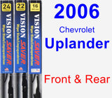 Front & Rear Wiper Blade Pack for 2006 Chevrolet Uplander - Vision Saver