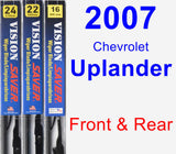 Front & Rear Wiper Blade Pack for 2007 Chevrolet Uplander - Vision Saver