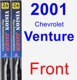 Front Wiper Blade Pack for 2001 Chevrolet Venture - Vision Saver