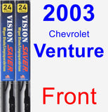 Front Wiper Blade Pack for 2003 Chevrolet Venture - Vision Saver