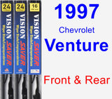 Front & Rear Wiper Blade Pack for 1997 Chevrolet Venture - Vision Saver