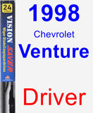 Driver Wiper Blade for 1998 Chevrolet Venture - Vision Saver