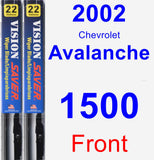 Front Wiper Blade Pack for 2002 Chevrolet Avalanche 1500 - Vision Saver