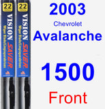 Front Wiper Blade Pack for 2003 Chevrolet Avalanche 1500 - Vision Saver