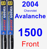 Front Wiper Blade Pack for 2004 Chevrolet Avalanche 1500 - Vision Saver