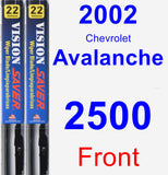 Front Wiper Blade Pack for 2002 Chevrolet Avalanche 2500 - Vision Saver