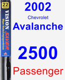 Passenger Wiper Blade for 2002 Chevrolet Avalanche 2500 - Vision Saver