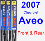 Front & Rear Wiper Blade Pack for 2007 Chevrolet Aveo - Vision Saver