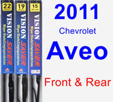 Front & Rear Wiper Blade Pack for 2011 Chevrolet Aveo - Vision Saver