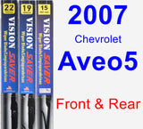 Front & Rear Wiper Blade Pack for 2007 Chevrolet Aveo5 - Vision Saver