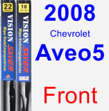 Front Wiper Blade Pack for 2008 Chevrolet Aveo5 - Vision Saver