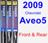 Front & Rear Wiper Blade Pack for 2009 Chevrolet Aveo5 - Vision Saver