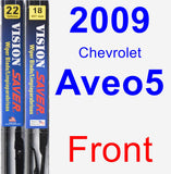 Front Wiper Blade Pack for 2009 Chevrolet Aveo5 - Vision Saver