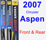 Front & Rear Wiper Blade Pack for 2007 Chrysler Aspen - Vision Saver